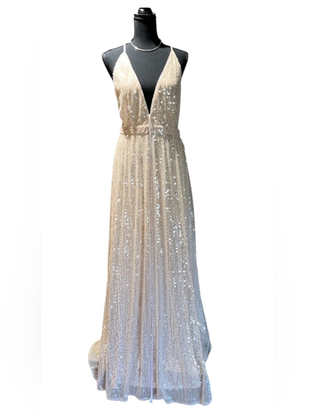 NWT❤️🔥Lulus Jane Ann Blush Pink Sequin Maxi Dress Size Large - Picture 2 of 11